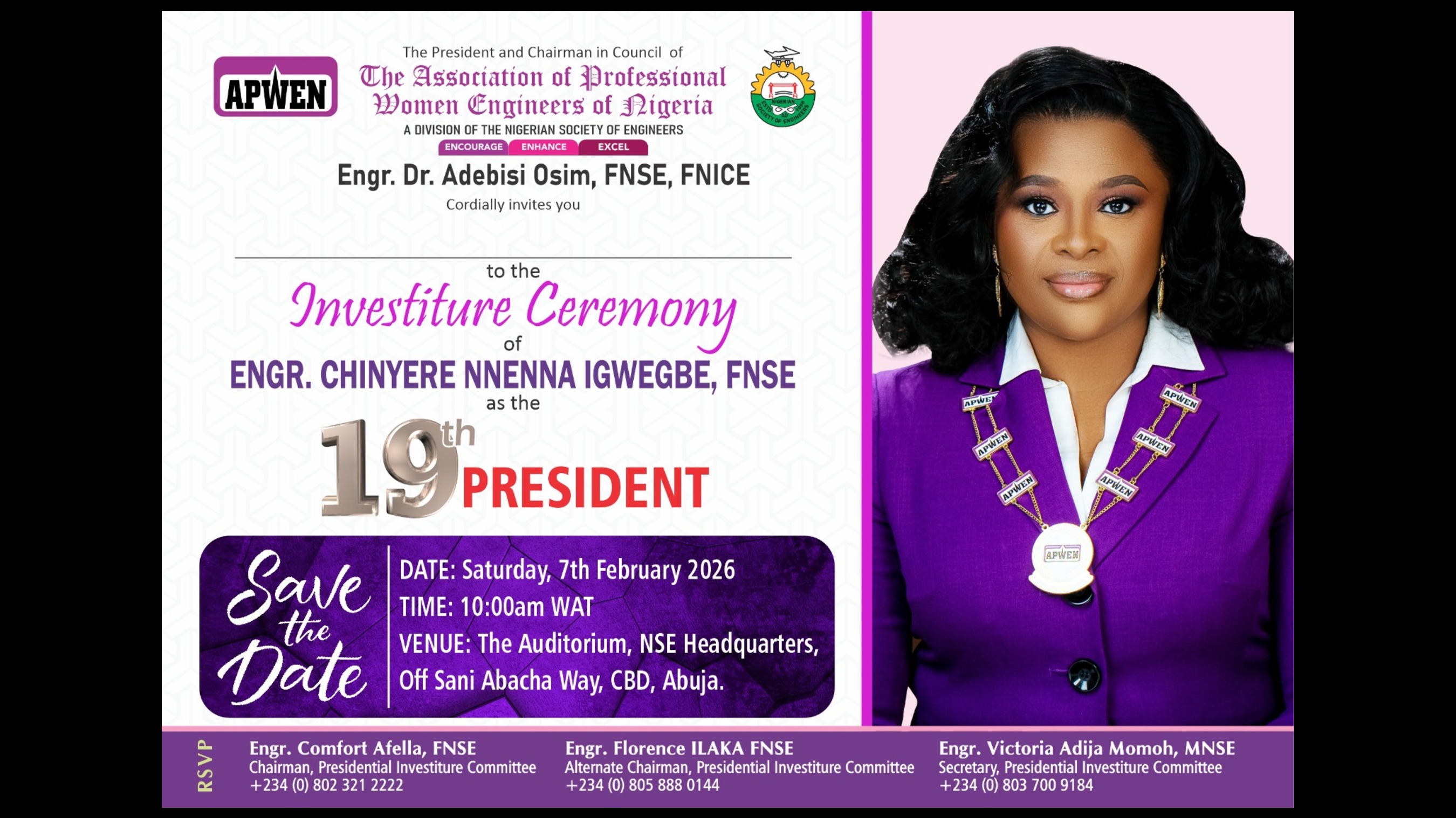 APWEN Change of Baton as 19TH PRESIDENT Takes Over....