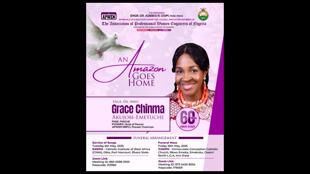  APWEN NNPCL LTD LOOSES HER PIONEER CHAIRMAN