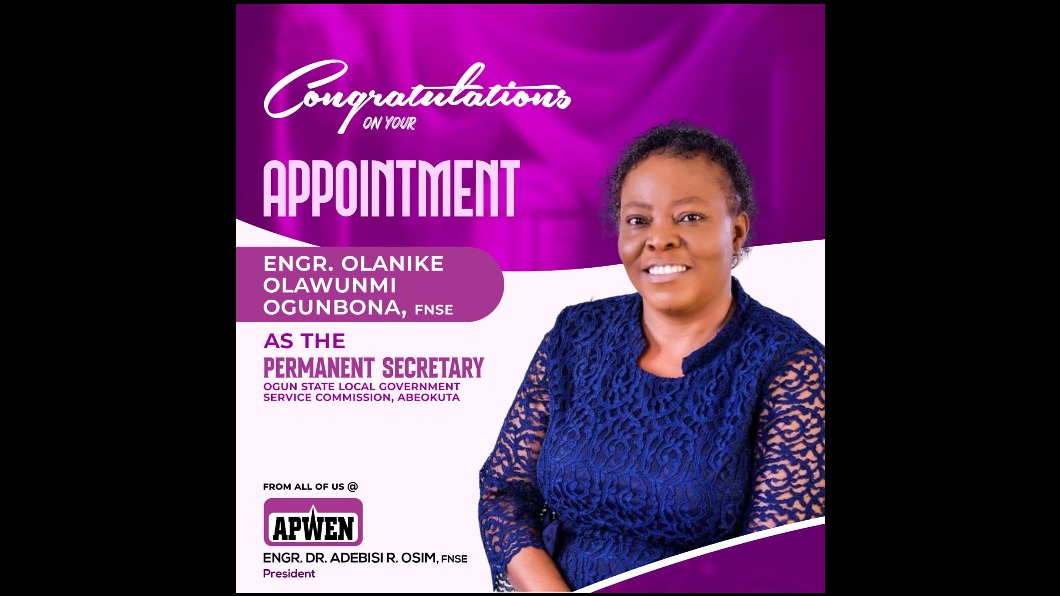  APWEN felicitates with Engr. Olanike Ogunbona as a Permanent Secretary in Ogun State