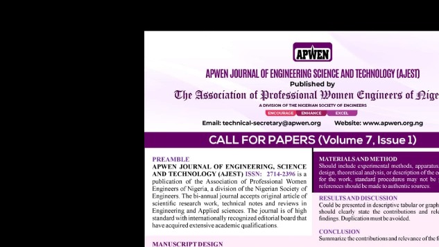  CALL FOR PAPERS- AJEST VOL7 SERIES 1
