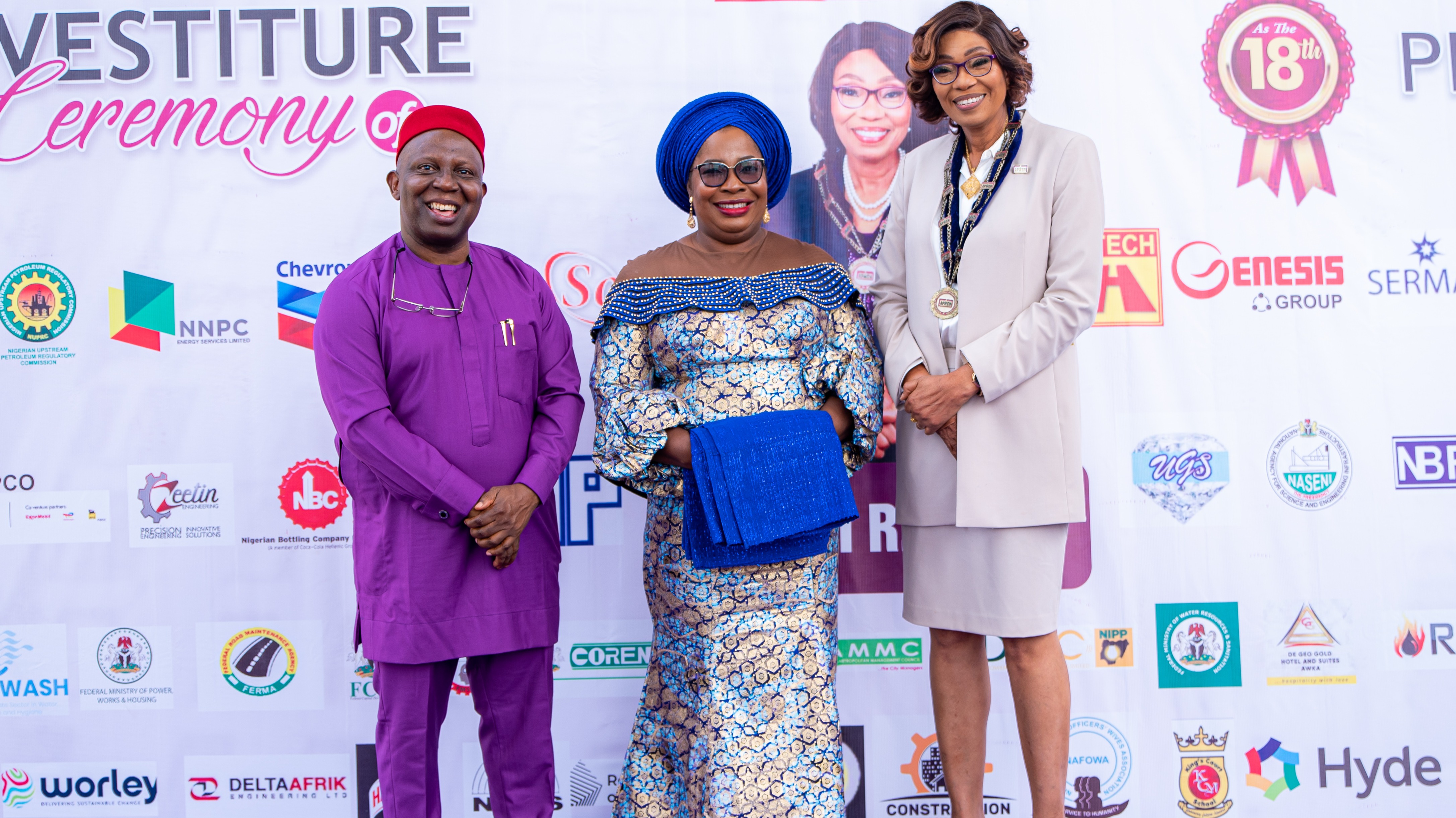  The President of NSE Engr. Margaret Oguntala, FNSE and President of OPS WASH at the Investiture Ceremony of the 18th President of APWEN